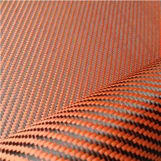 Tissu en fibre de carbone aramide orange